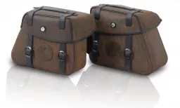 Rugged leather bag set Cutout incl. quick release fastening - brown