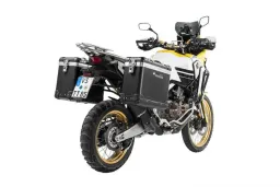 ZEGA Pro aluminium pannier system for Honda CRF1000L Africa Twin  (2018-) /CRF1000L Adventure Sports      Volume 31/38, Pannier rack colour Silver, Colour And-Black