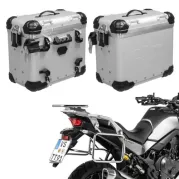 ZEGA Evo aluminium pannier system for Honda XL750 Transalp    Volume 38/38, Pannier rack colour Silver, Colour And-Black