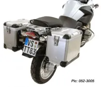 ZEGA Pro pannier system for BMW R1200GS up to 2012/ R1200GS Adventure up to 2013   Volume 38/45, Pannier rack colour Silver, Colour And-Black