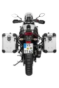 ZEGA Evo aluminium pannier system for Yamaha Tenere 700 / World Raid ZEGA Evo aluminium pannier system "And-S" 31/38 litres with stainless steel rack for Yamaha Tenere 700       Volume 38/45, Pannier rack colour Silver, Colour And-S