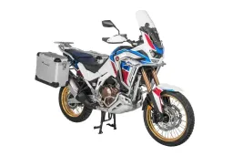 ZEGA Pro pannier system for Honda CRF1100L Africa Twin (2022-) / Adventure Sports 31/38 litres with stainless steel rack          Volume 38/45, Pannier rack colour Silver, Colour Alu Natural