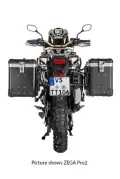 ZEGA Pro aluminium pannier system for Honda CRF1000L Africa Twin  (2015-2017)           Volume 38/45, Pannier rack colour Silver, Colour And-S