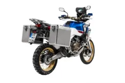 ZEGA Mundo aluminium pannier system for Honda CRF1000L Africa Twin (2018-) / CRF1000L Adventure Sports Volume 31/38, Pannier rack colour Black, Colour Alu Natural