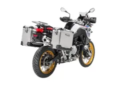 ZEGA Pro aluminium pannier system for F900GS Adventure, F850GS/ Adventure, F800GS(2024-), F750GS Volume 31/38, Pannier rack colour Black, Colour Alu Natural