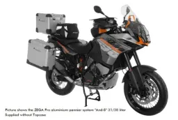 ZEGA Pro aluminium pannier system for KTM 1050 Adventure/ 1090 Adventure/ 1290 Super Adventure/1190 Adventure/ 1190 Adventure R  Volume 31/38, Pannier rack colour Black, Colour And-S