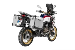 ZEGA Pro aluminium pannier system for Honda CRF1000L Africa Twin  (2018-) /CRF1000L Adventure Sports       Volume 38/45, Pannier rack colour Black, Colour Alu Natural