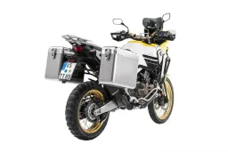 ZEGA Mundo aluminium pannier system for Honda CRF1000L Africa Twin (2018-) / CRF1000L Adventure Sports   Volume 38/45, Pannier rack colour Black, Colour Alu Natural