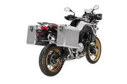 ZEGA Mundo aluminium pannier system for F900GS Adventure, F850GS/ Adventure, F800GS(2024-), F750GS ZEGA Mundo aluminium pannier system 31/38 litres with stainless steel rack for BMW F850GS/ F850GS Adventure/ F750GS   Volume 38/45, Pannier rack colour