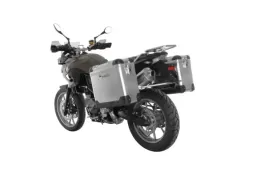 ZEGA Pro aluminium pannier system for BMW F800GS/ F700GS/ F650GS (Twin)      Volume 31/38, Pannier rack colour Silver, Colour And-Black