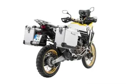 ZEGA Pro aluminium pannier system for Honda CRF1000L Africa Twin  (2018-) /CRF1000L Adventure Sports          Volume 38/45, Pannier rack colour Silver, Colour Alu Natural